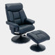 Orion - Swivel Chair & Stool, PU Leather Navy