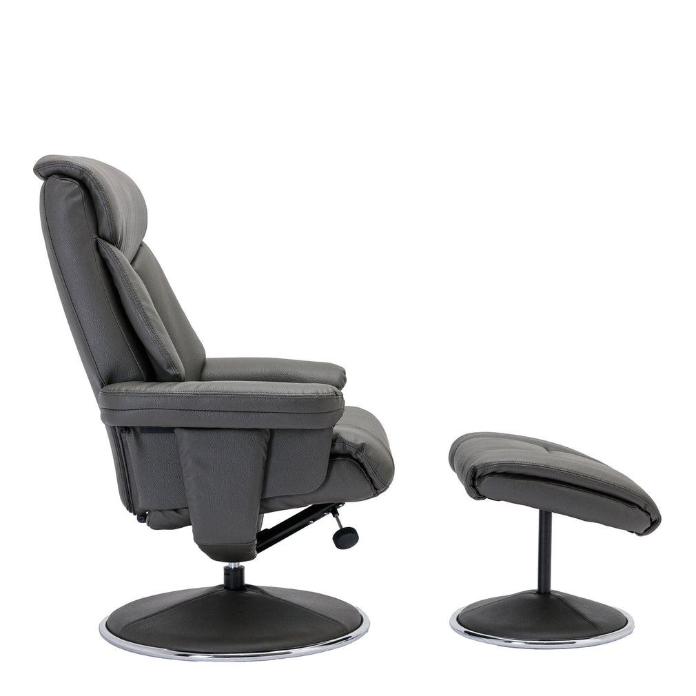 Orion - Swivel Chair & Stool In Plush PU Cinder