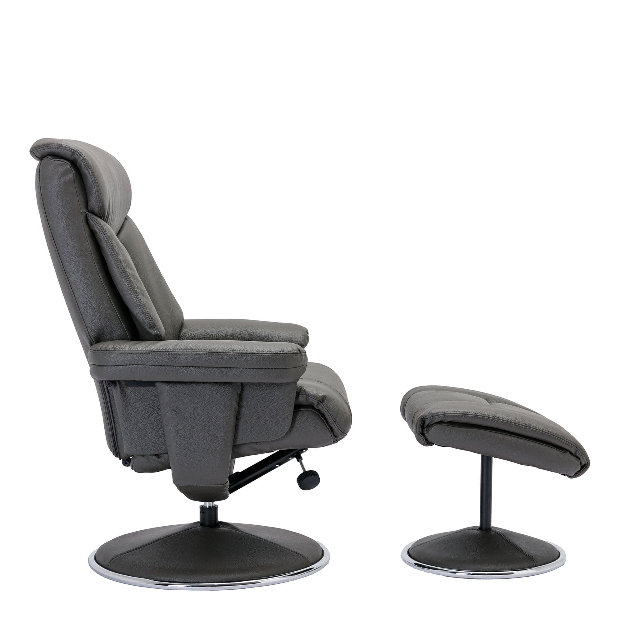 Orion - Swivel Chair & Stool In Plush PU Cinder