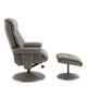 Orion - Swivel Chair & Stool In Plush PU Grey