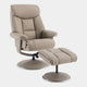 Orion - Swivel Chair & Stool, PU Leather Pebble