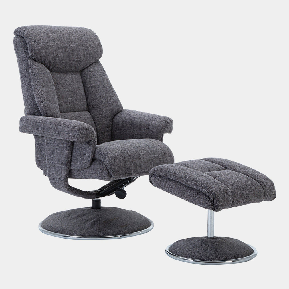Orion - Swivel Chair & Stool, Fabric Grey