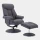Orion - Swivel Chair & Stool, Fabric Grey