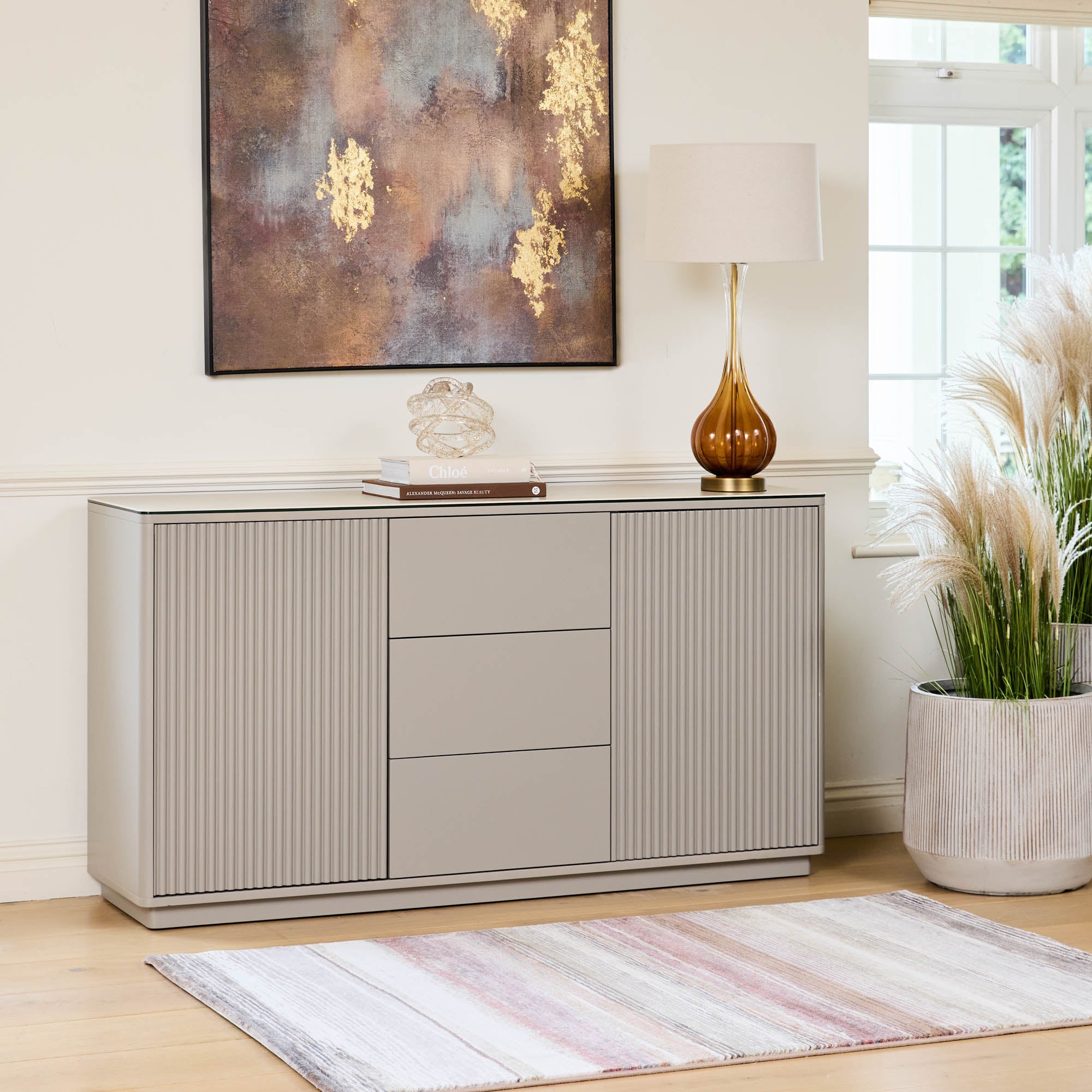 Otello - 2 Door Sideboard With Drawers, Ceramic Top