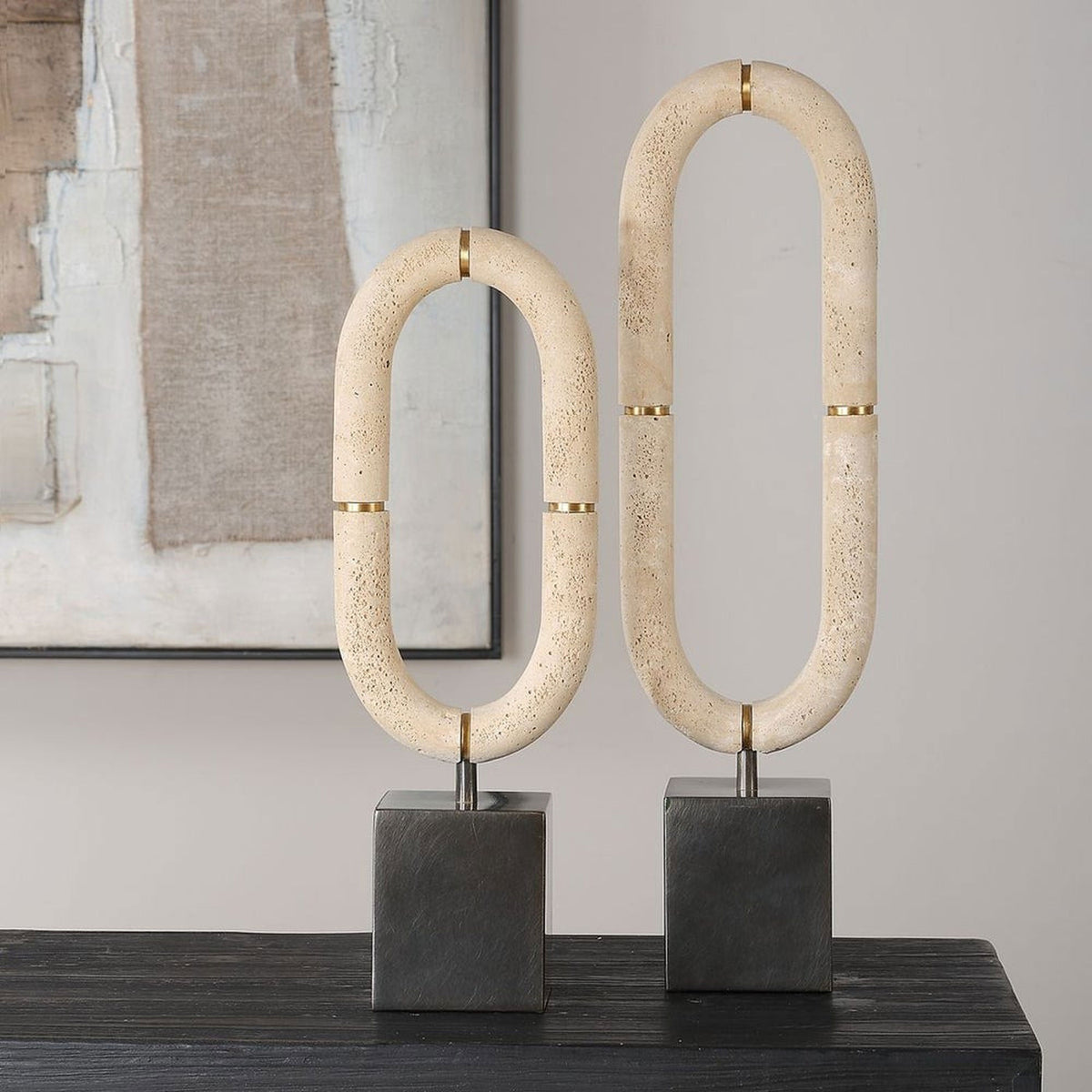 Uttermost Oval - Neutral Sculptures, Set of 2