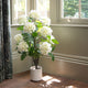 Artificial Potted Flower - White Hydrangea in Pot