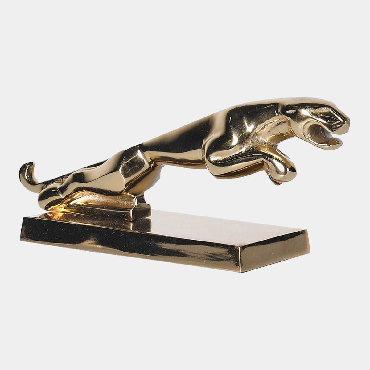 Pursuit - Gold Leopard Sculpture
