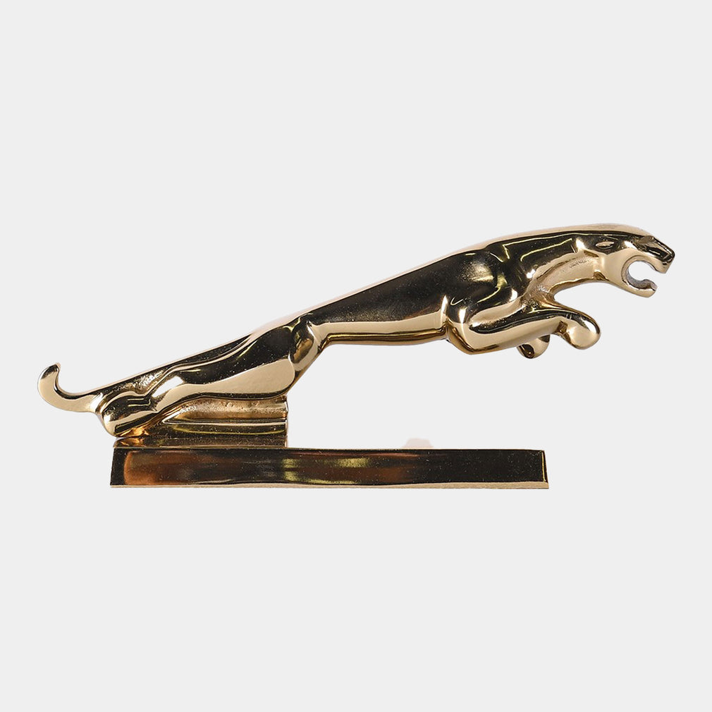 Pursuit - Gold Leopard Sculpture