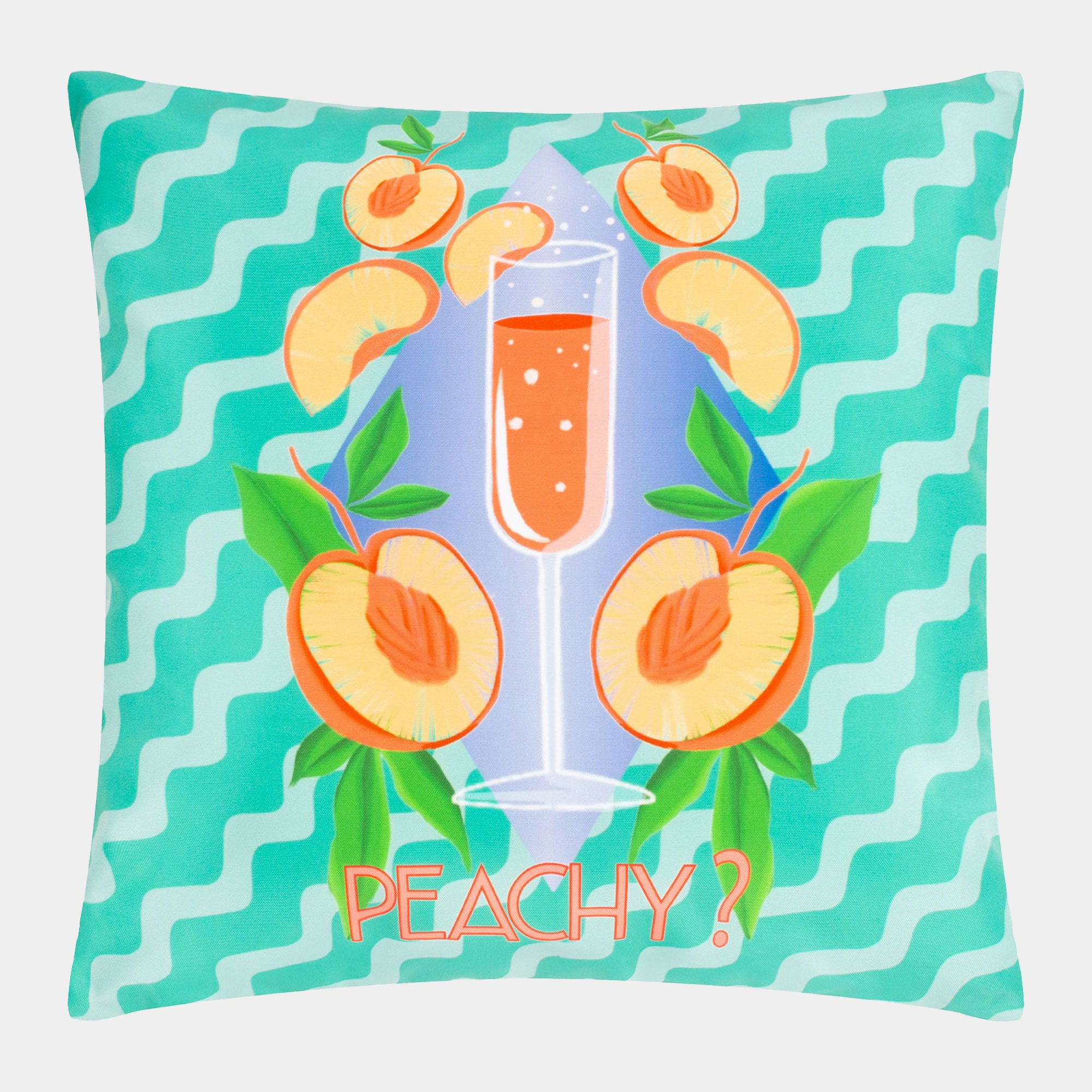 Peachy - Aqua Outdoor Cushion 43x43cm