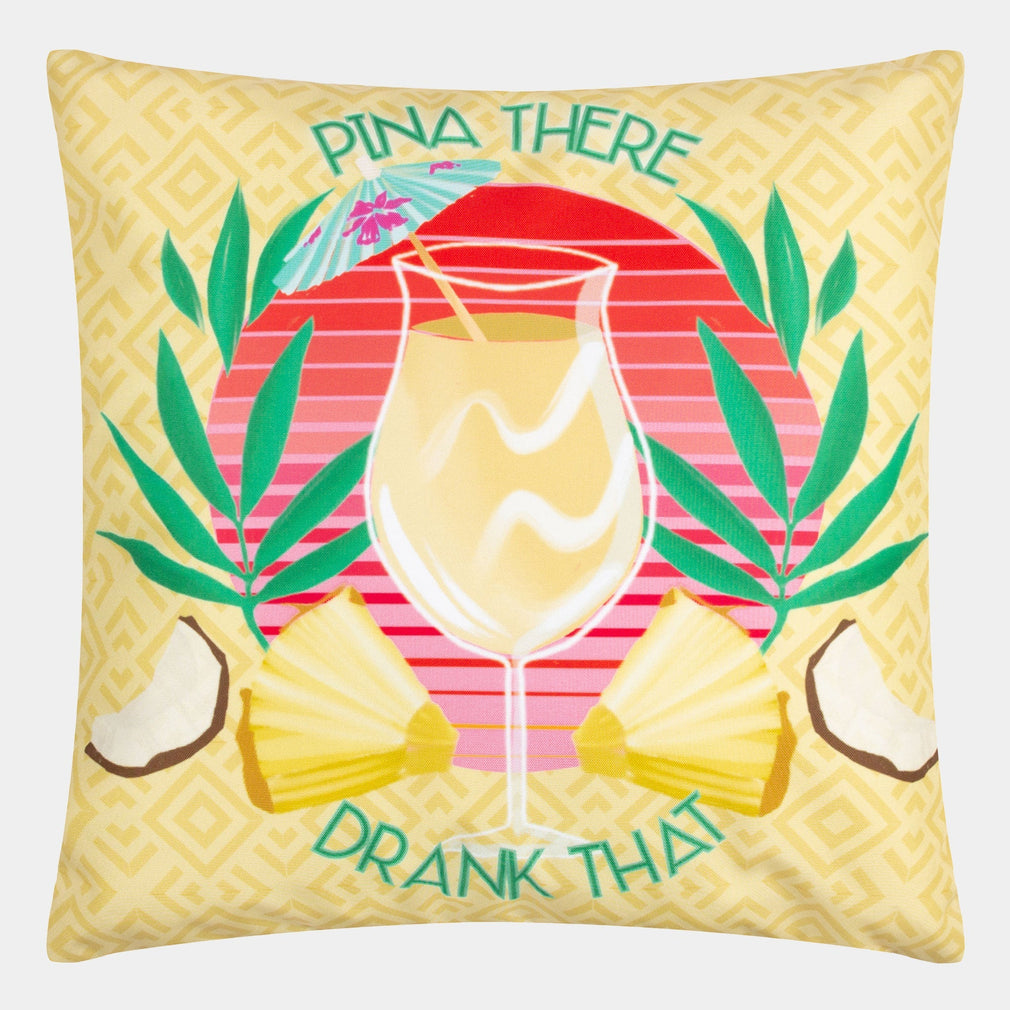 Pina There - Yellow Outdoor Cushion 43x43cm