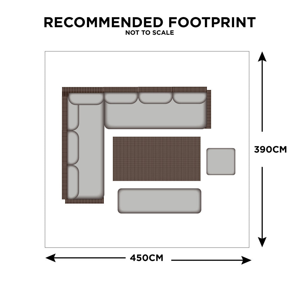 Pebble Beach - Corner Garden Sofa Dining Set With Rising Table & Ice Bucket, Rattan Weave