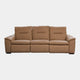 Pasadena - Large 3 Seat Sofa With 2 Power Recliners, Leather Pecan Brown
