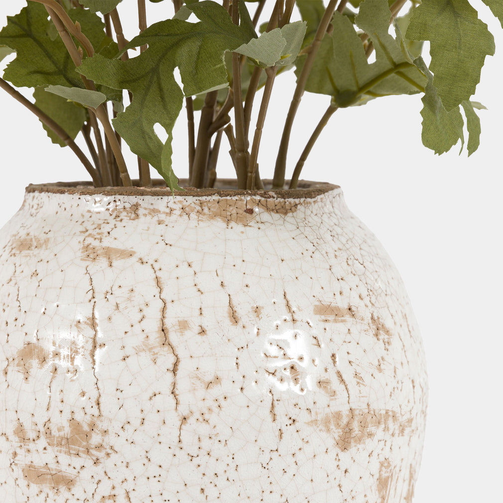 Artificial Pom Pom Bouquet in Vase - Luxury Faux Flower Arrangement
