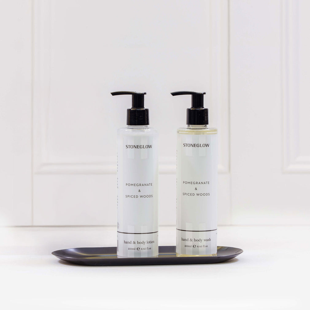 Stoneglow Modern Classics - Pomegranate & Spiced Woods Body Wash & Lotion, Set Of 2