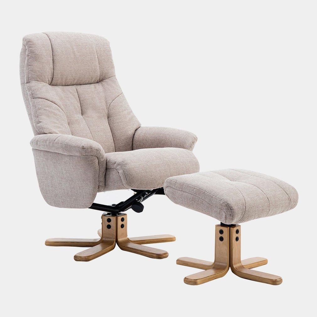 Quebec - Swivel Chair & Stool, Fabric Lisbon Wheat