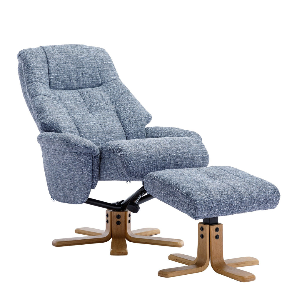 Quebec - Swivel Chair & Stool In Fabric Lisbon Marine