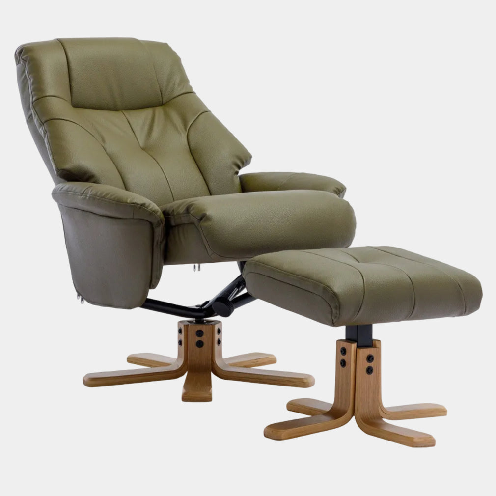Quebec - Swivel Chair & Stool, Leather Effect
