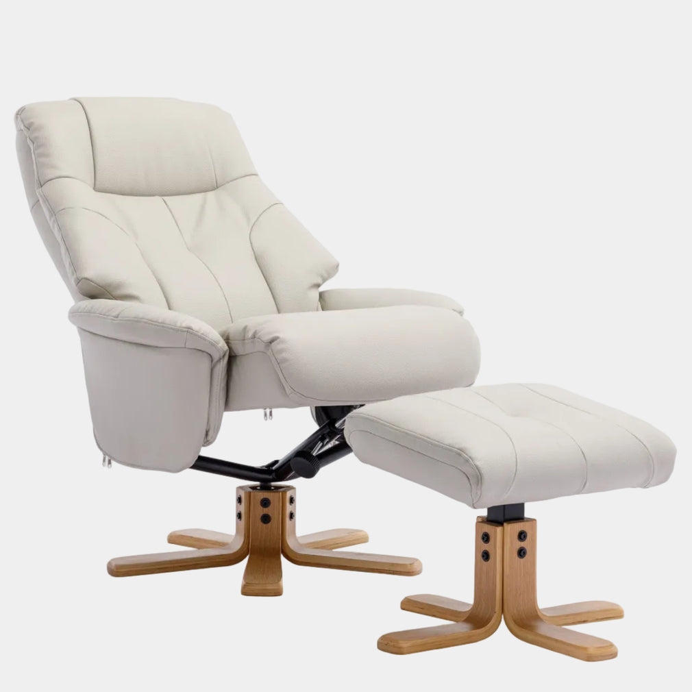 Quebec - Swivel Chair & Stool, Leather Effect