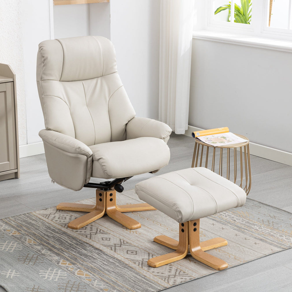 Quebec - Swivel Chair & Stool, Leather Effect