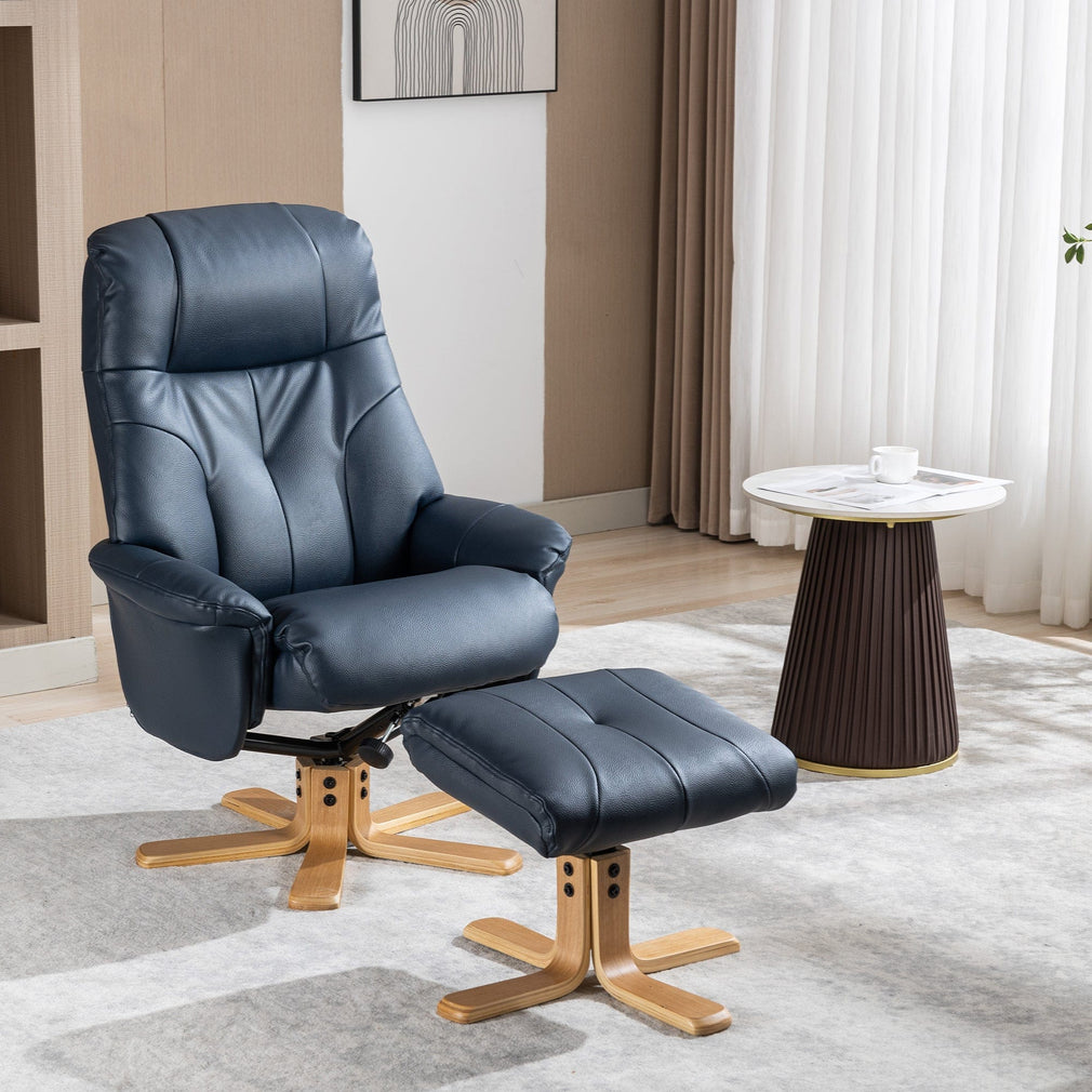 Quebec - Swivel Chair & Stool, Leather Effect