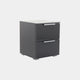 - 40cm 2 Drawer Bedside Table In A037G Graphite/Basalt Glass