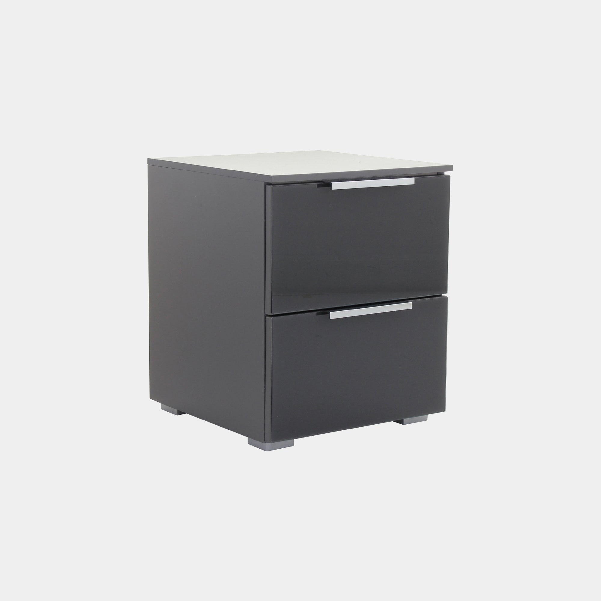 40cm 2 Drawer Bedside Table Colour Glass Front