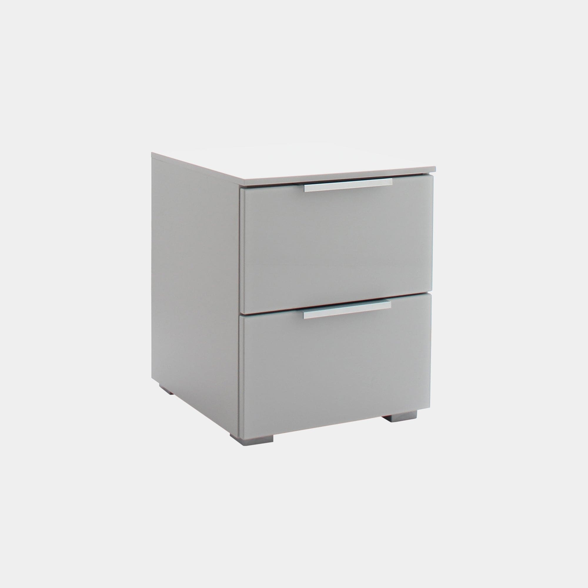 Strada - 40cm 2 Drawer Bedside In A030G Silk Grey Carcase