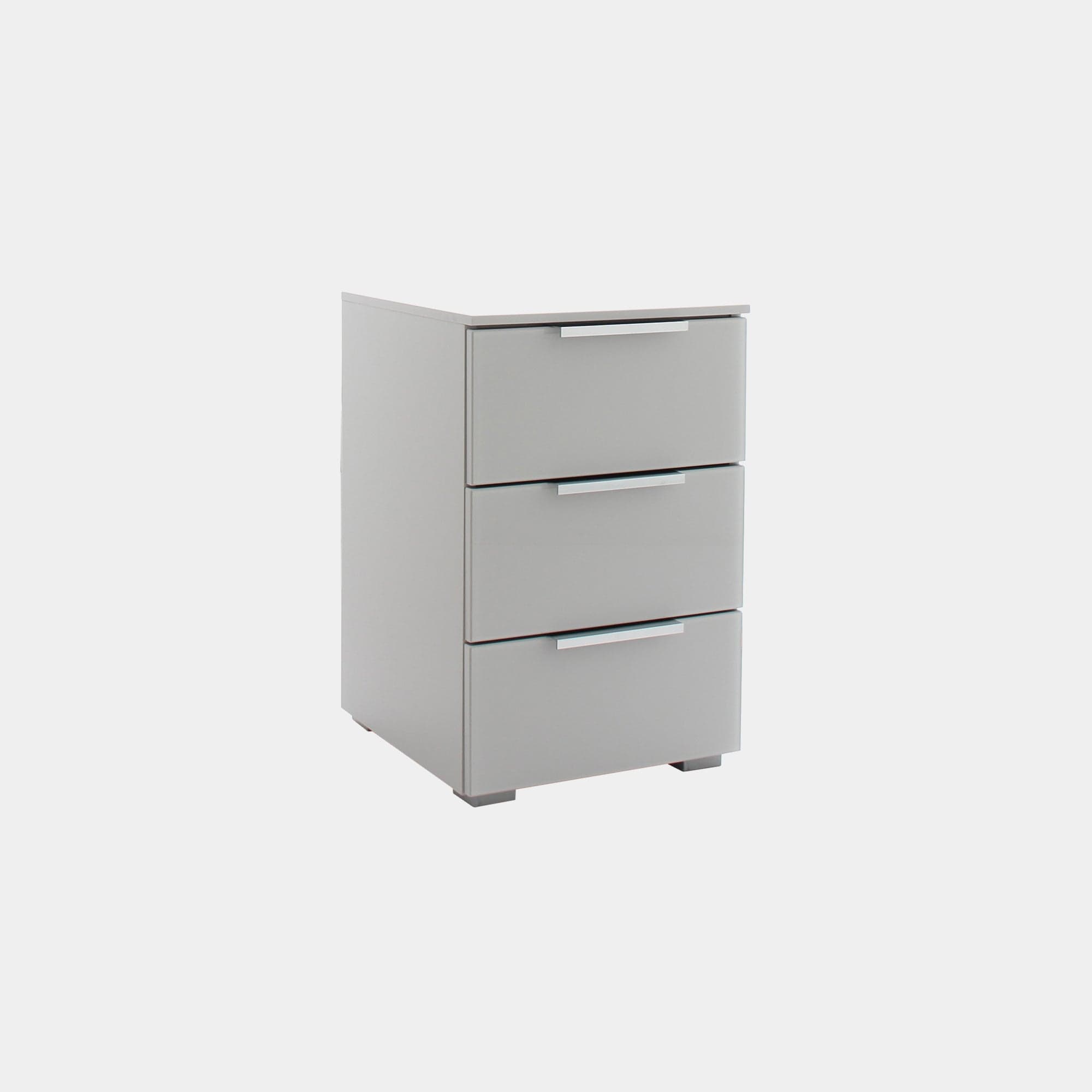 40cm 3 Drawer Bedside Table Colour Glass Front