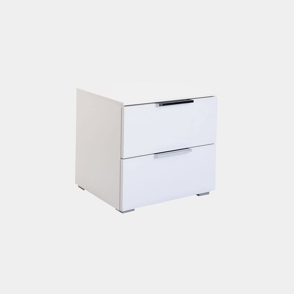 50cm 2 Drawer Bedside Table Colour Glass Front