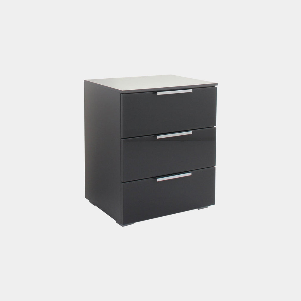 50cm 3 Drawer Bedside Table Colour Glass Front