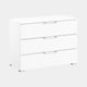 80cm 3 Drawer Chest Colour Glass Front