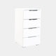 Strada - 40cm 4 Drawers Chest In White/White Glass A011G