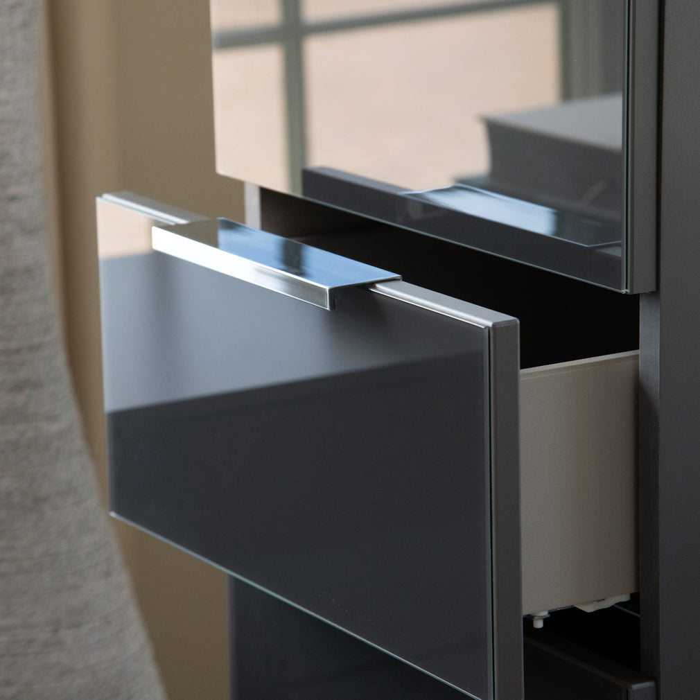80cm 5 (3+2) Drawer Chest Colour Glass Front