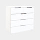 Strada - 80cm 5 Drawers Chest In White/White Glass A011G