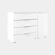 120cm 1 Door 4 Drawer Chest Colour Glass Front  Right Hinged Door