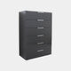 80cm 6 Drawer Chest Colour Glass Front