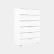 80cm 6 Drawer Chest Colour Glass Front White/White Glass A011G