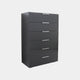 Strada - 80cm 6 Drawer Chest Graphite Basalt Glass