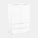 80cm 2 Door 2 Drawer Chest Colour Glass Front