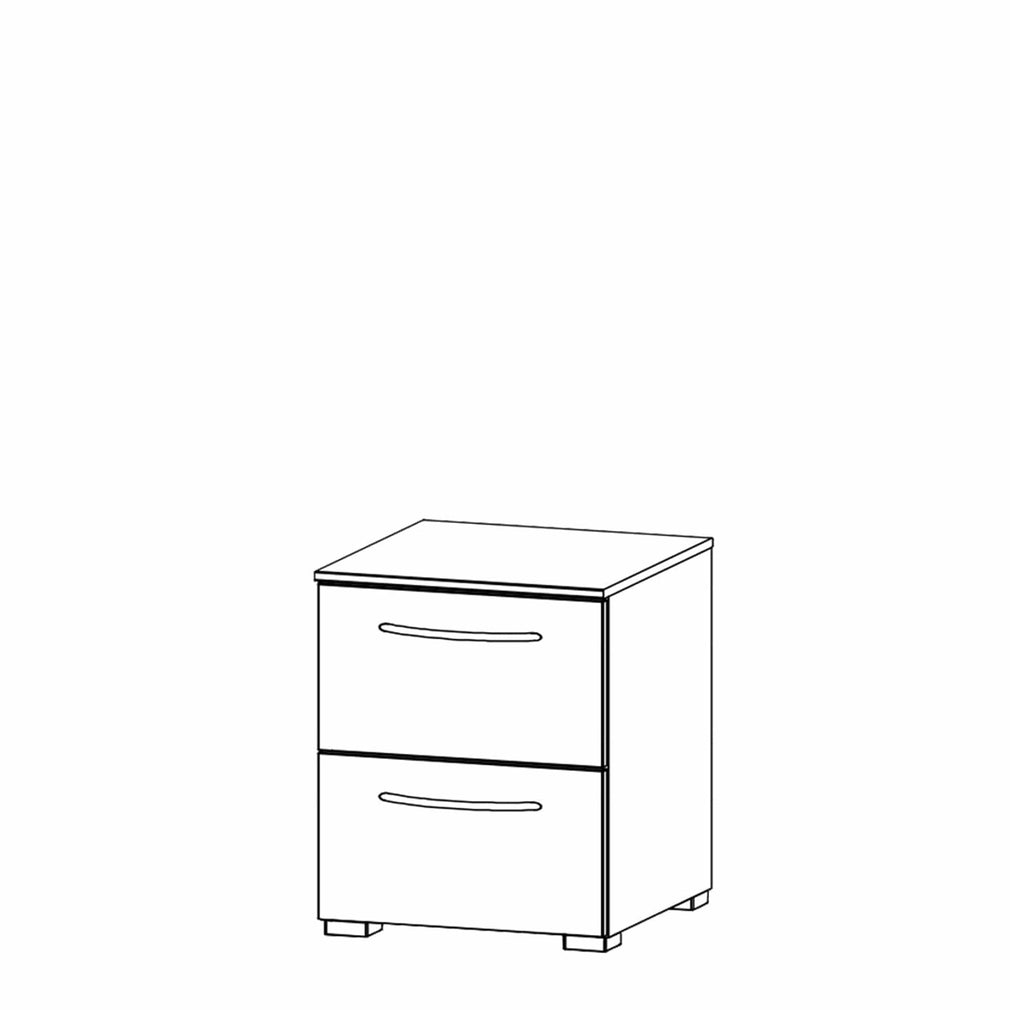 Charlton - 40cm 2 Drawer Bedside Table Colour Front