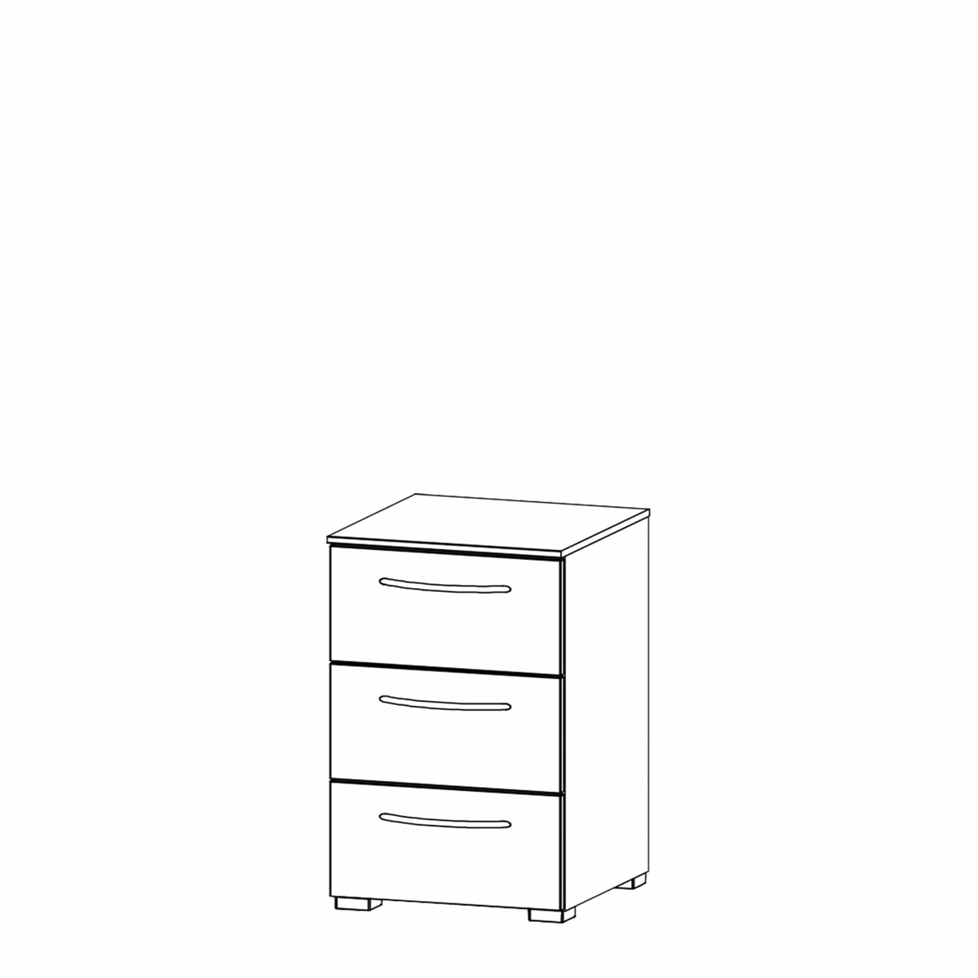 Charlton - 40cm 3 Drawer Bedside Table Colour Front