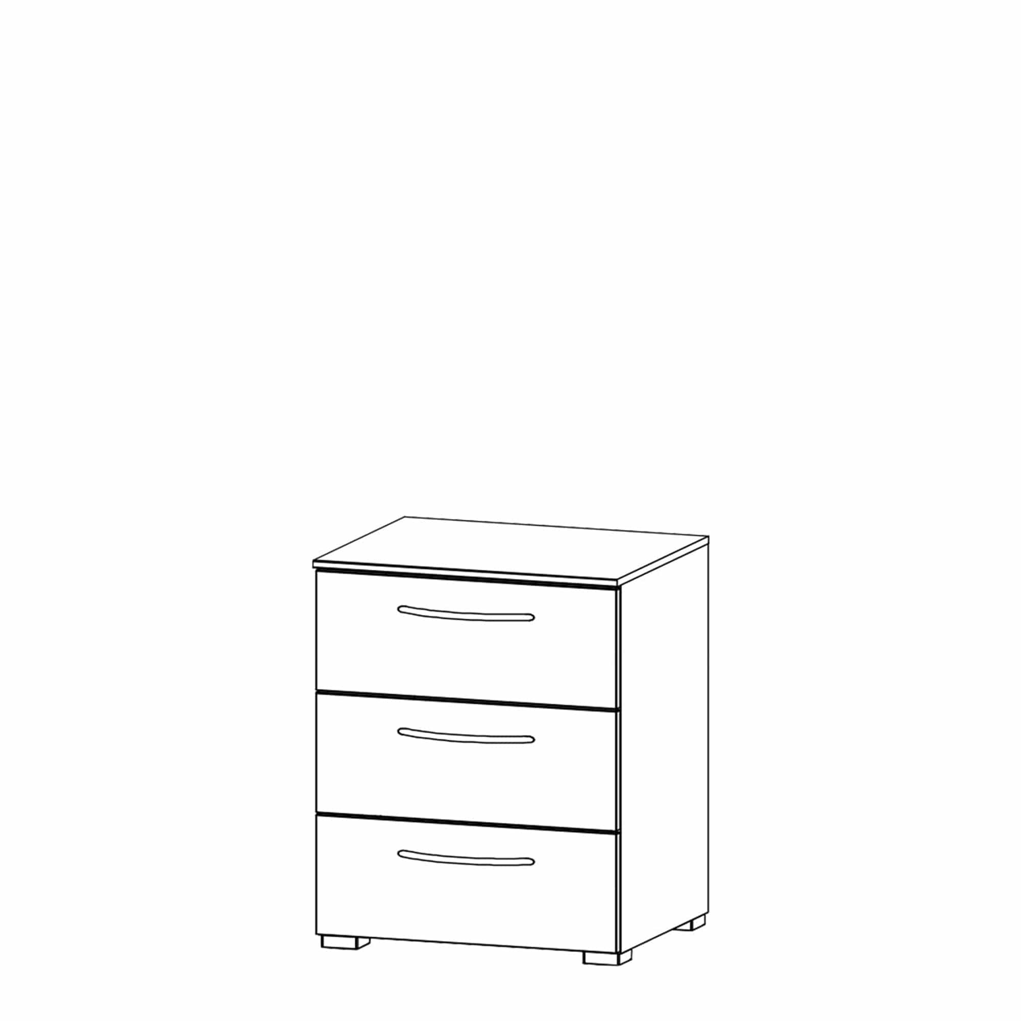 Charlton - 50cm 3 Drawer Bedside Table Colour Front