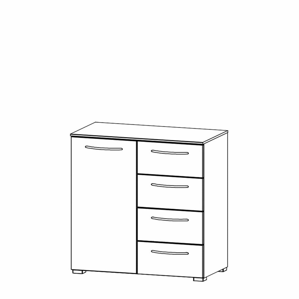 Charlton - 80cm 1 Door 4 Drawer Chest Colour Front