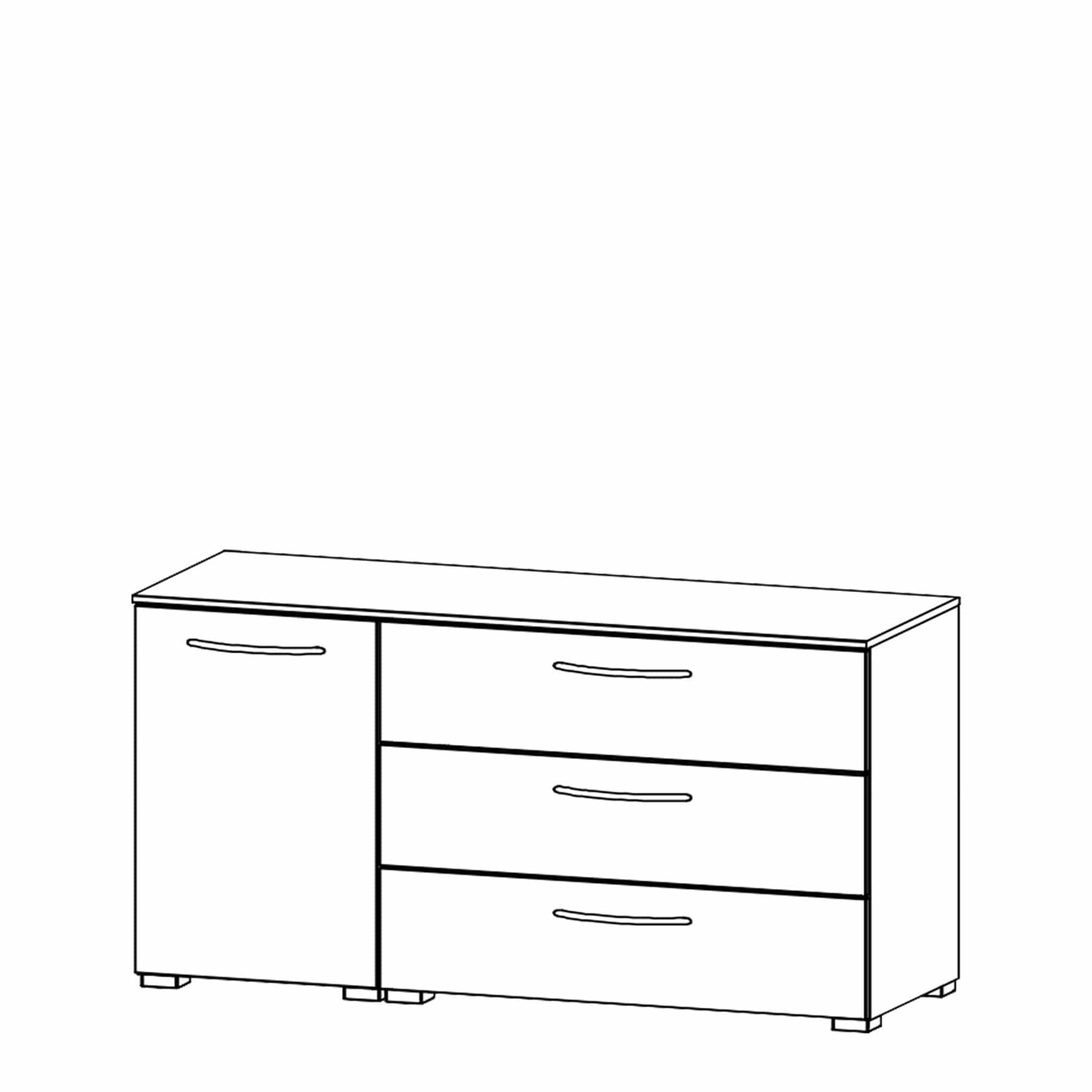 Charlton - 120cm 1 Door LH 3 Drawer Chest Colour Front