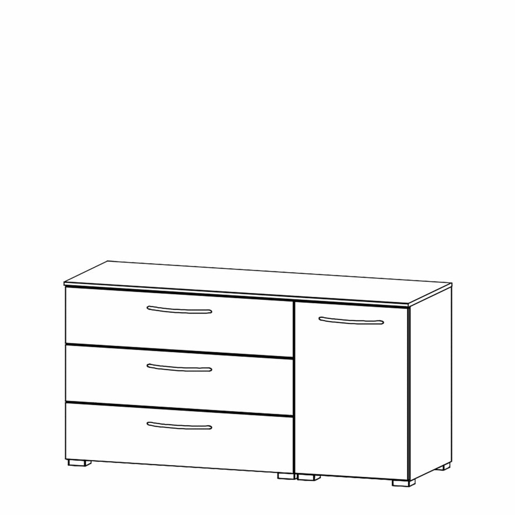 Charlton - 120cm 1 Door RH 3 Drawer Chest Colour Front