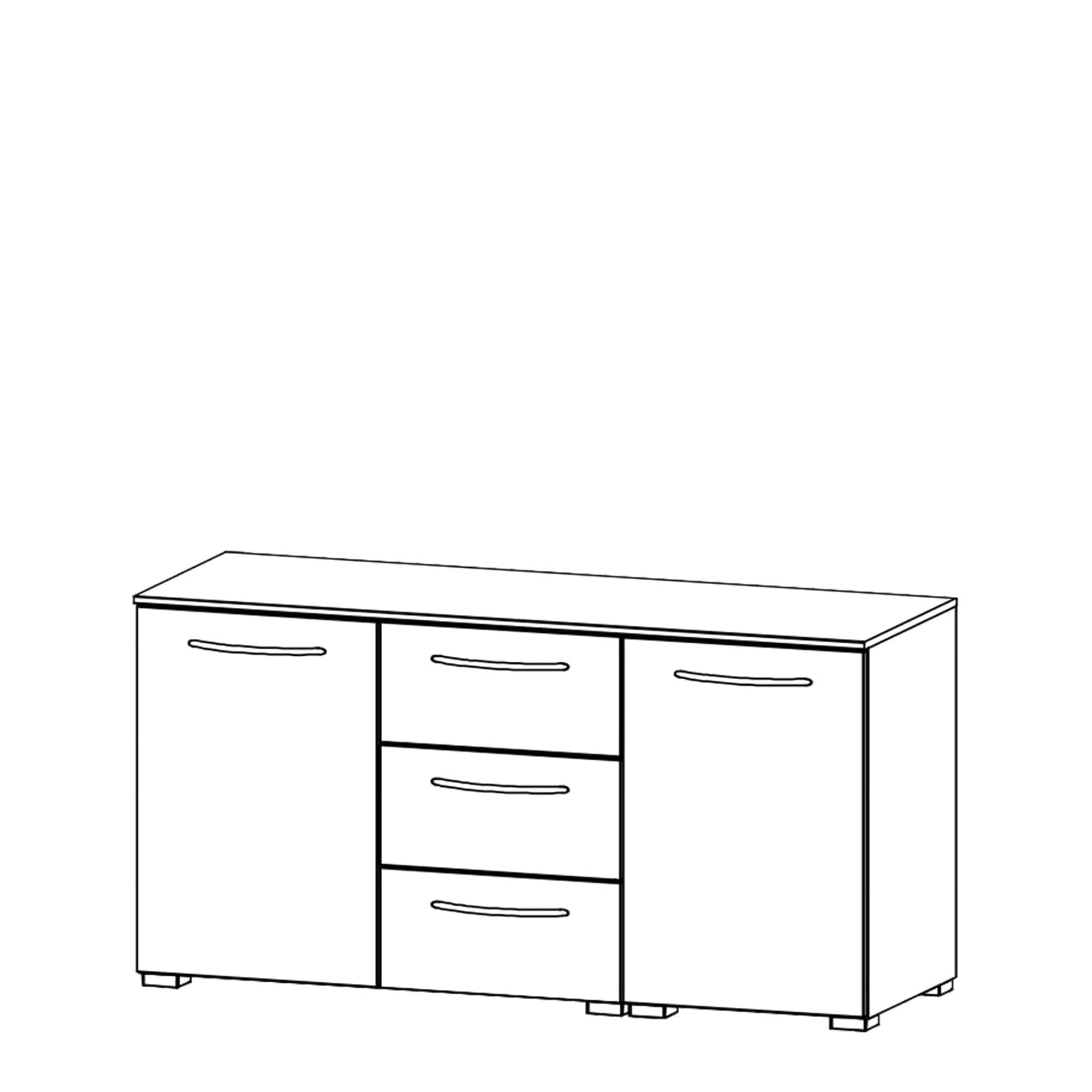 Charlton - 120cm 2 Door 3 Drawer Chest Colour Front
