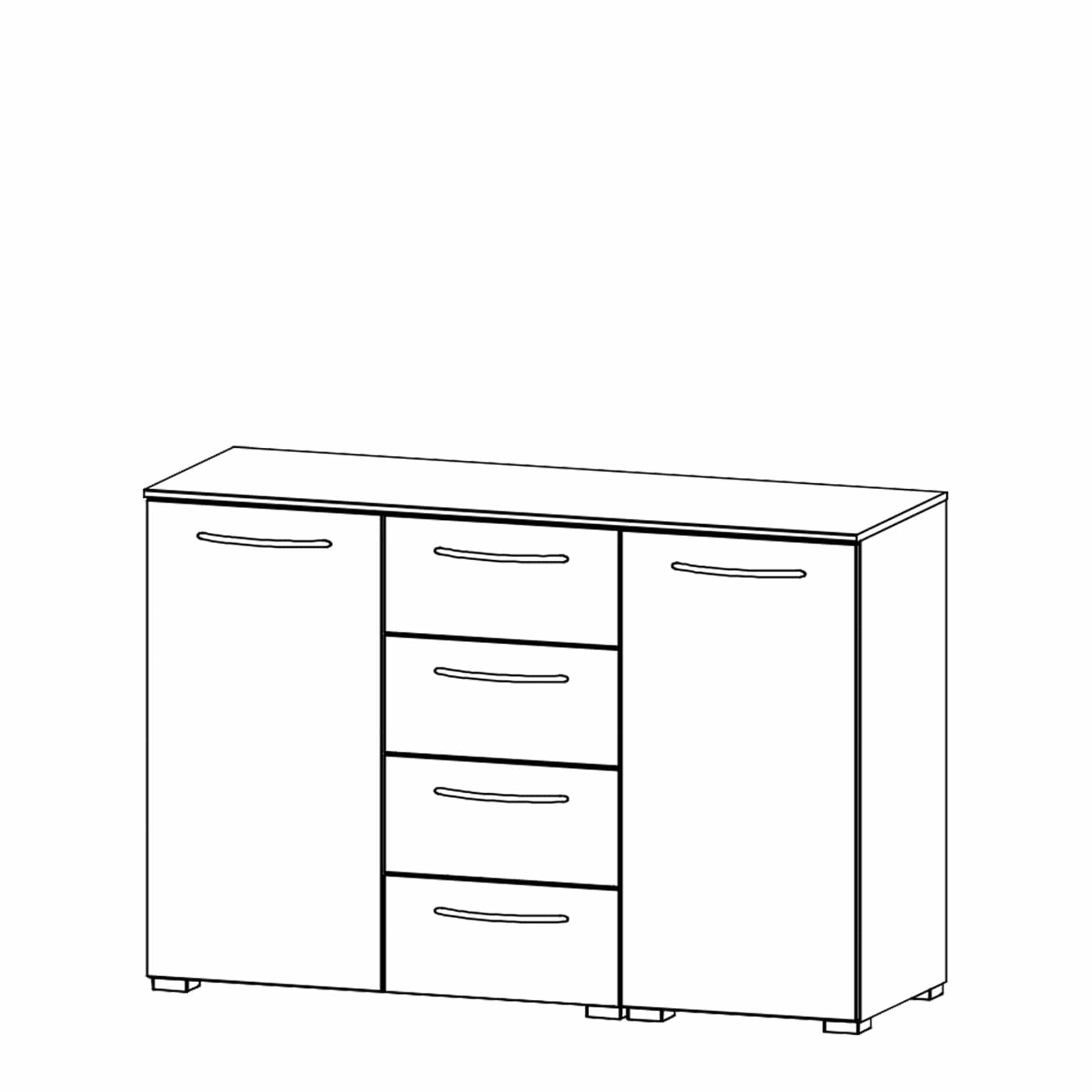 Charlton - 120cm 2 Door 4 Drawer Chest Colour Front