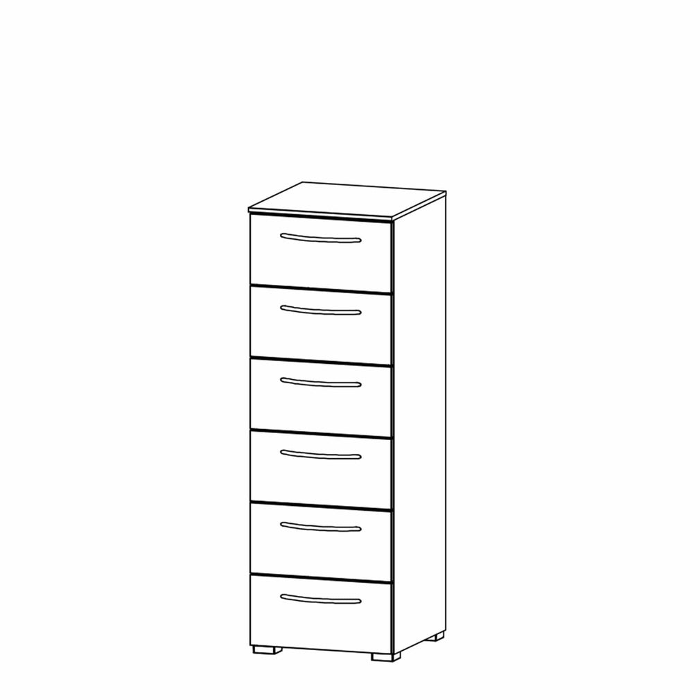 Charlton - 40cm 6 Drawer Tall Chest Colour Front