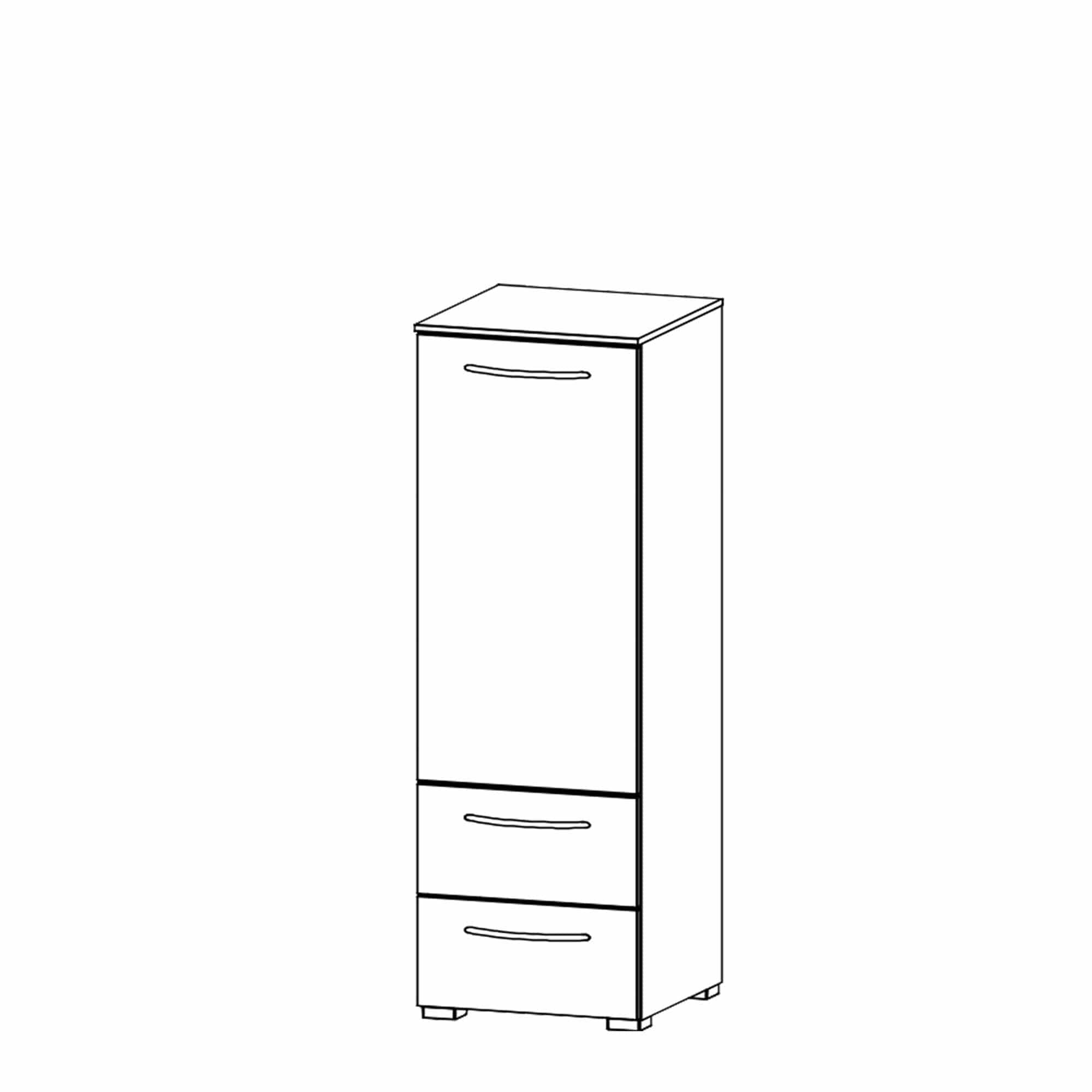 Charlton - 40cm 1 Door LH 2 Drawer Chest Colour Front