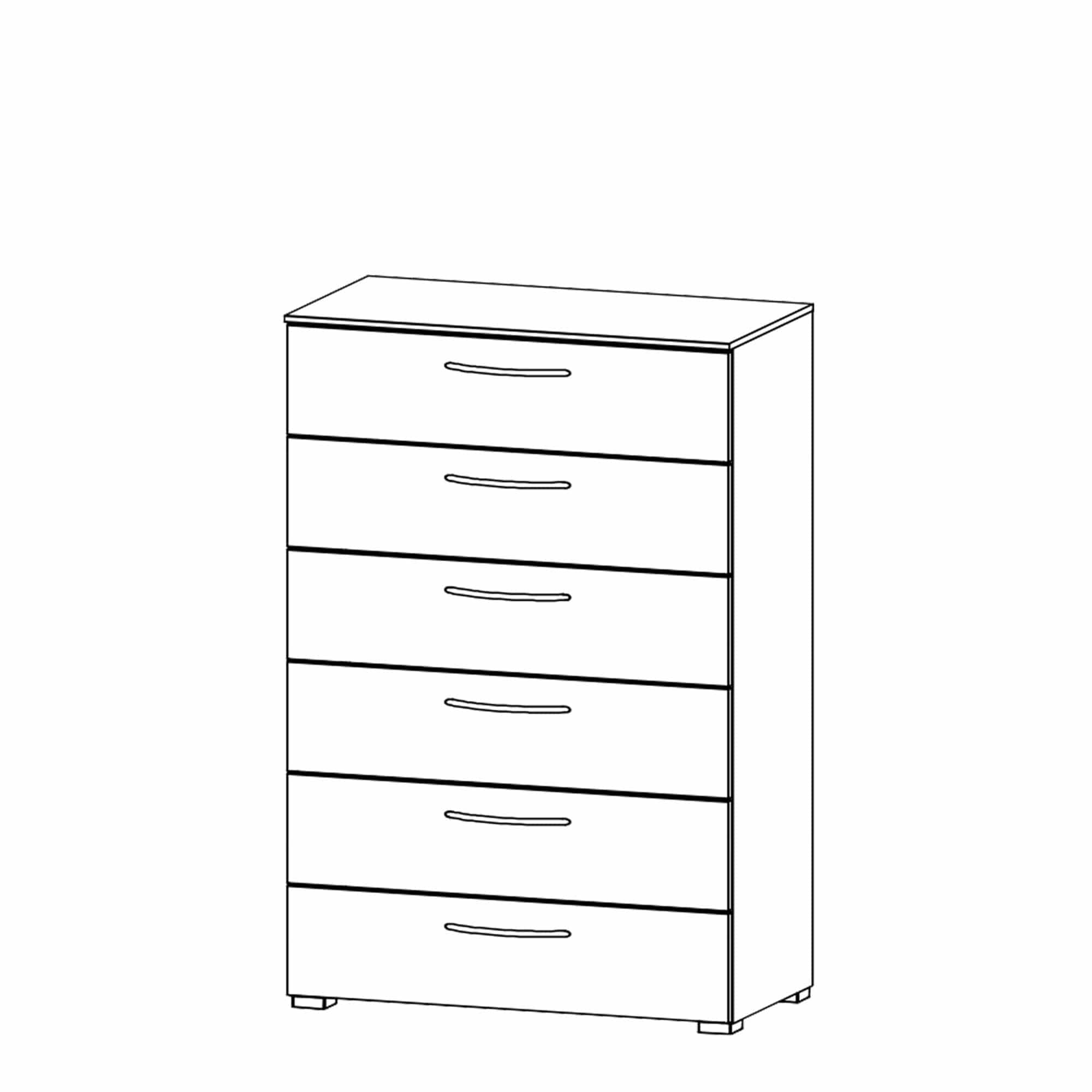 Charlton - 80cm 6 Drawer Chest Colour Front